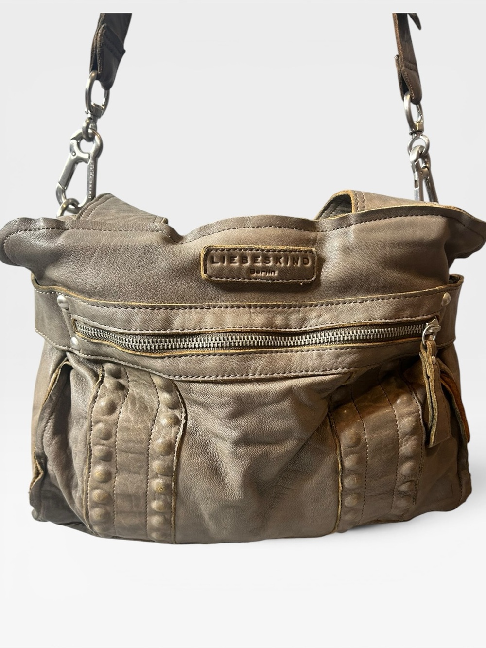 Liebeskind Berlin Leather Taupe-Brown Hobo Bag